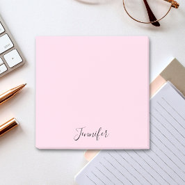 Aangepaste Naam Pastel Roze Gepersonaliseerd Post-it® Notes