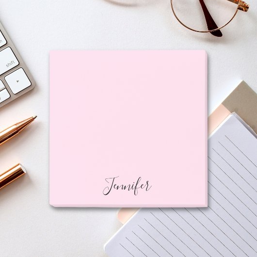 Aangepaste Naam Pastel Roze Gepersonaliseerd Post-it® Notes