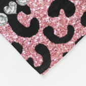 Aangepaste naam pastel roze glitter cheetah print fleece deken (Hoek)