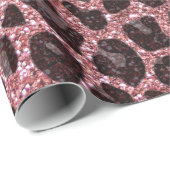 Aangepaste naam pastel roze glitter leopard print cadeaupapier (Rol Hoek)