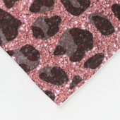 Aangepaste naam pastel roze glitter leopard print fleece deken (Hoek)