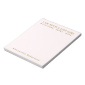 Aangepaste naam Pastel Roze Goud Typografie Minima Notitieblok (Linkerzijde)