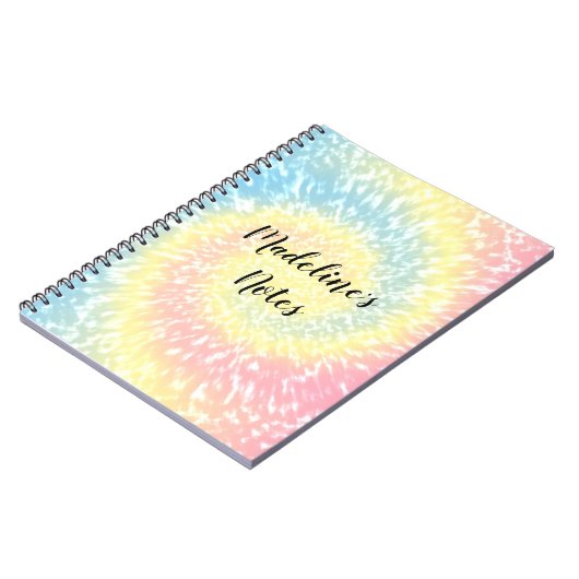 Aangepaste naam pastel tie verf hippy notitieboek (Linkerzijde)