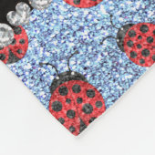 Aangepaste naam pastelblauw glitter ladybug fleece deken (Hoek)