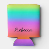 Aangepaste naam pastelregenboogpride blikjeskoeler (Achterkant)