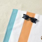 Aangepaste naam Pastelstrepen – gepersonaliseerde  Strandlaken (In situ)