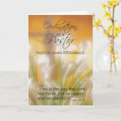 Aangepaste naam pastor Bestelling, Datum, Lilies,  Kaart (Gele Bloem)