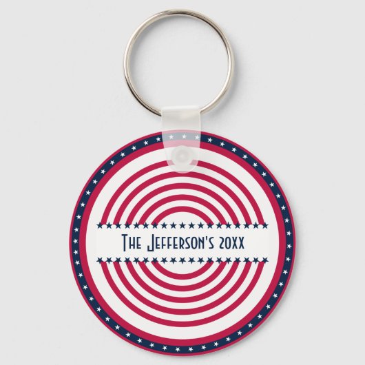 Aangepaste naam Patriot Rood Wit Blauw  Sleutelhanger (Voorkant)