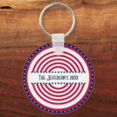 Aangepaste naam Patriot Rood Wit Blauw  Sleutelhanger (Voorkant)