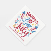 Aangepaste naam patriottisch 4 juli servet (Hoek)