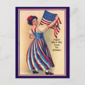 Aangepaste naam Patriottische Vlag van 4 juli Briefkaart (Voorkant)