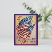 Aangepaste naam  Patriottische Vlag van 4 juli Briefkaart (Staand voorkant)