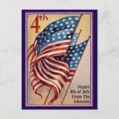 Aangepaste naam  Patriottische Vlag van 4 juli Briefkaart (Voorkant)