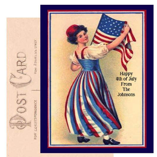 Aangepaste naam  Patriottische Vlag van 4 juli Briefkaart