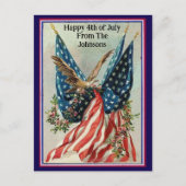 Aangepaste naam  Patriottische Vlag van 4 juli Briefkaart (Voorkant)