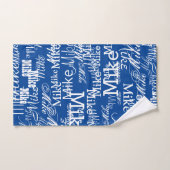 Aangepaste Naam Patroon op BLAUWE Kleur Bad Handdoek (Handdoek)