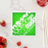 Aangepaste Naam Patroon op Neon Green Stripes Servet (Insitu)