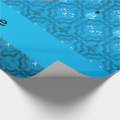 Aangepaste naam patroon van snuitrode sneeuwpop cadeaupapier (Hoek)