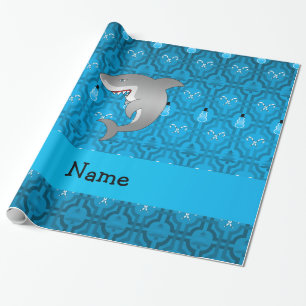 Aangepaste naam patroon van snuitrode sneeuwpop cadeaupapier