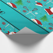 Aangepaste naam: patroon van turquoise lacrosse ke cadeaupapier (Hoek)