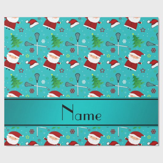 Aangepaste naam: patroon van turquoise lacrosse ke cadeaupapier (Vlak)