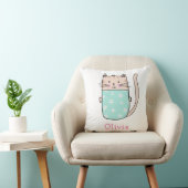 Aangepaste naam patroon voor lieve kat kussen (Stoel)