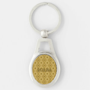 Aangepaste naam Paulina Elegante Gouden Diamant Pa Sleutelhanger