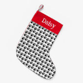 Aangepaste naam Paw Afdrukken Kleine Kerstsok (Voorkant (Hangend))