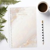 Aangepaste naam peach en Gold Marble Planner