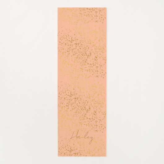 Aangepaste naam Peach Fuzz Gold Star Pattern Yogamat (Voorkant)