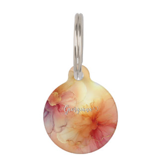 Aangepaste Naam Peach Raspberry Bloemen Alcohol In Huisdierpenning