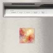 Aangepaste Naam Peach Raspberry Bloemen Alcohol In Magneet (Insitu (Vaatwasser))