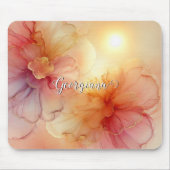 Aangepaste Naam Peach Raspberry Bloemen Alcohol In Muismat (Voorkant)