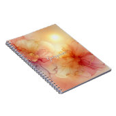 Aangepaste Naam Peach Raspberry Bloemen Alcohol In Notitieboek (Rechterzijde)