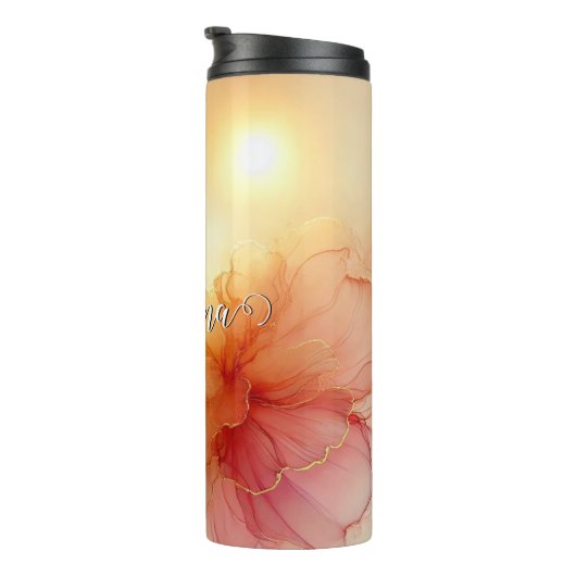 Aangepaste Naam Peach Raspberry Bloemen Alcohol In Thermosbeker (Geroteerd rechts)