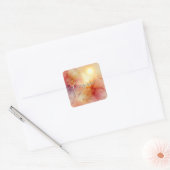 Aangepaste Naam Peach Raspberry Bloemen Alcohol In Vierkante Sticker (Envelop)