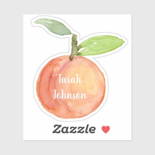 Aangepaste naam Peach Sticker (Vel)
