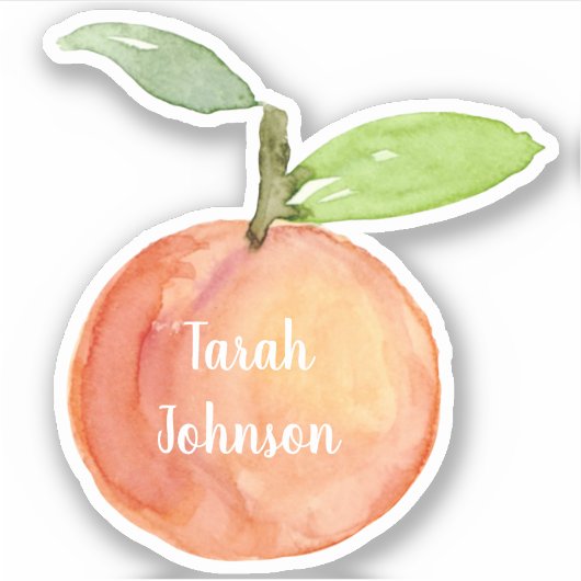 Aangepaste naam Peach Sticker (Voorkant)