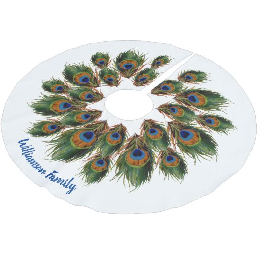 Aangepaste naam Peacock Kerstboom Rok (Gekanteld)