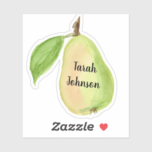 Aangepaste naam Peer Fruit Sticker (Vel)