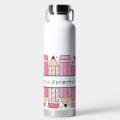 Aangepaste naam Pencil Teacher Waterfles (Voorkant)