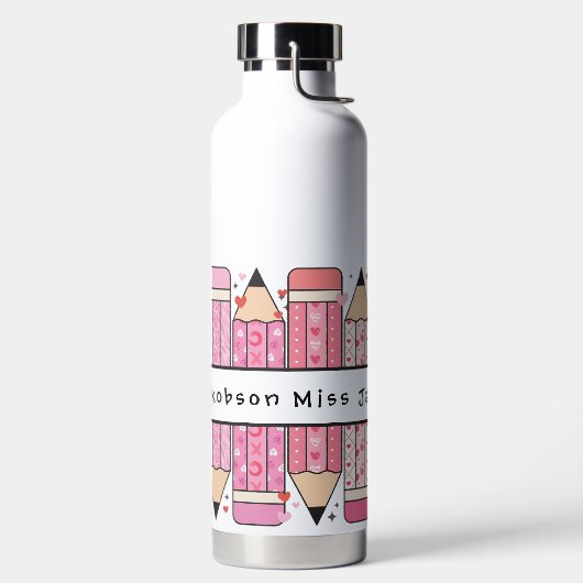 Aangepaste naam Pencil Teacher Waterfles (Links)