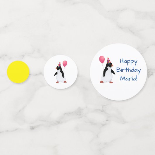 Aangepaste naam Penguin-tabel Confetti (Voorkanten)