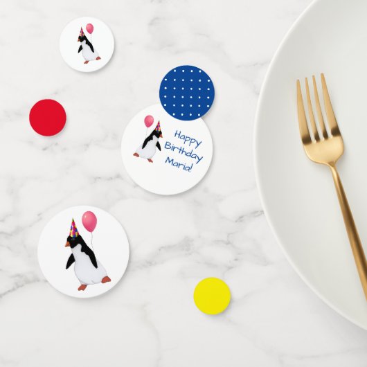 Aangepaste naam Penguin-tabel Confetti (Groep)