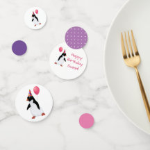 Aangepaste naam Penguin-tabel Confetti
