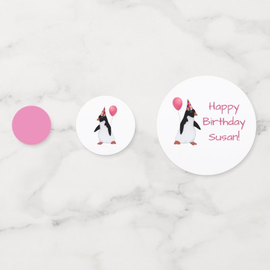 Aangepaste naam Penguin-tabel Confetti (Voorkanten)