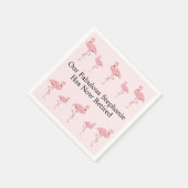 Aangepaste naam pensioenfeest Roze Flamingo Servet (Hoek)