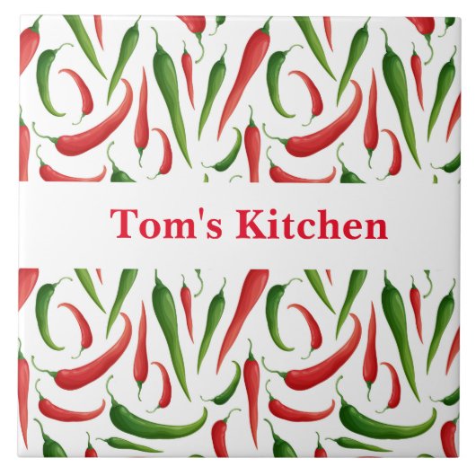 Aangepaste naam Peppers Trivet Tegel Tegeltje (Voorkant)
