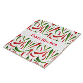 Aangepaste naam Peppers Trivet Tegel Tegeltje (Zijkant)
