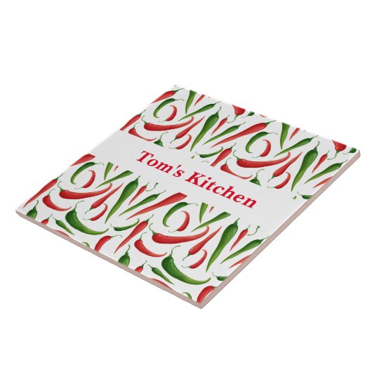 Aangepaste naam Peppers Trivet Tegel Tegeltje (Zijkant)